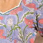 Lilac Bloom Cotton Pleated Dress With Scarlet Floral Print