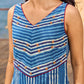 Handcrafted Indigo Cotton Dress With Red Stitch And Button Detailing