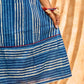 Handcrafted Indigo Cotton Dress With Red Stitch And Button Detailing