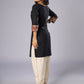 Elegant Black Cotton Tunic with Kalamkari Details Pant Additional