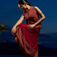 Deep Maroon Ajrakh Printed Cotton Overlap Waistcoat