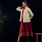 Ivory Cotton Hakoba Embroidered Jacket with Scalloped Hem