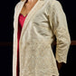 Ivory Cotton Hakoba Embroidered Jacket with Scalloped Hem