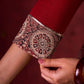 Rustic Brown Ajrakh Cotton Kurta with Handcrafted embroidery all over