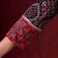 Black & Maroon Ajrakh Hand Block-Printed Kurta with Elegant Embroidery & lace highlights