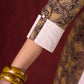 Natural Beige Ajrakh Cotton Kurta with Handcrafted Embroidery all over