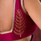 Magenta Cotton Silk Blouse Featuring Artistic Hand Painting on Back