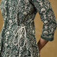 Mehandi Green Block Printed Top with Drawstrings on the Sides