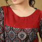 Stylish Maroon Ajrakh Combination Cotton Top