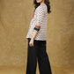 Beautiful Off-white Pleated Ajrakh Ikat Combination Top