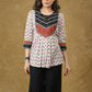 Beautiful Off-white Pleated Ajrakh Ikat Combination Top