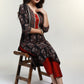 Black Cotton Ajrak Combination Kurta -Pant Optional