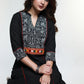 Black Cotton Warli Printed Mirror Work Kurta-Pant Optional