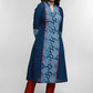 Navy Blue Cotton Kurta With Indigo Patchwork-Pant Optional
