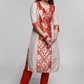 Beige Cotton Silk Kurta with Brocade Front Panel-Pant Optional