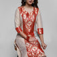 Beige Cotton Silk Kurta with Brocade Front Panel-Pant Optional