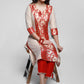 Beige Cotton Silk Kurta with Brocade Front Panel-Pant Optional