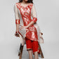 Beige Cotton Silk Kurta with Brocade Front Panel-Pant Optional