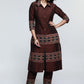 Coffee Brown Ajrakh Combination Cotton Silk Kurta-Pant Optional