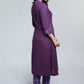 Purple Cotton Ikat Combination Kurta-Pant Optional
