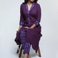 Purple Cotton Ikat Combination Kurta-Pant Optional