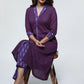 Purple Cotton Ikat Combination Kurta-Pant Optional
