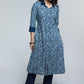 Cotton Indigo Shirt Styled Kurta-Pant Optional