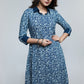 Cotton Indigo Shirt Styled Kurta-Pant Optional