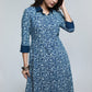Cotton Indigo Shirt Styled Kurta-Pant Optional
