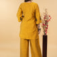 Pleasant Mustard Cotton Silk Embroidered Tunic