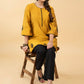 Pleasant Mustard Cotton Silk Embroidered Tunic