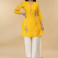 Elegant Hand Embroidered Yellow Chanderi Festive Tunic - Pant Optional