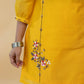 Elegant Hand Embroidered Yellow Chanderi Festive Tunic - Pant Optional