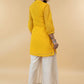 Elegant Hand Embroidered Yellow Chanderi Festive Tunic - Pant Optional