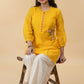 Elegant Hand Embroidered Yellow Chanderi Festive Tunic - Pant Optional