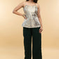 Hand Embroidered Georgette Evening Jacket with Brocade Inner(2 Piece) - Georgette Pant Optional
