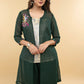 Hand Embroidered Georgette Evening Jacket with Brocade Inner(2 Piece) - Georgette Pant Optional