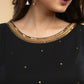 Exclusive Black Hand Embroidered Georgette Evening wearTunic - Georgette Pant Optional