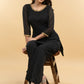 Exclusive Black Hand Embroidered Georgette Evening wearTunic - Georgette Pant Optional