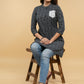 Smart Black Cotton Ikat Tunic