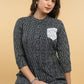 Smart Black Cotton Ikat Tunic