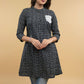 Smart Black Cotton Ikat Tunic