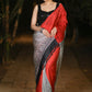 Exclusive Red Pure Silk Block printed Saree