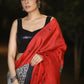 Exclusive Red Pure Silk Block printed Saree