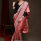 Elegant Peach Pink Cotton Silk Saree with Beautiful Border