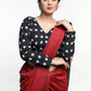 Black Double Ikkat Full Sleeve Blouse