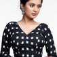 Black Double Ikkat Full Sleeve Blouse