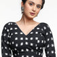 Black Double Ikkat Full Sleeve Blouse
