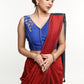 Royal Blue Hand Embroidered Cotton Silk Sleeveless Blouse