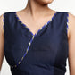 Stylish Navy Blue Gotta-Patti Cotton Silk Blouse